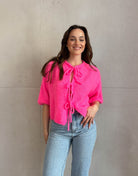 Kid Mohair Pullover mit Schleifen Kurzarm - Switch - Fashion