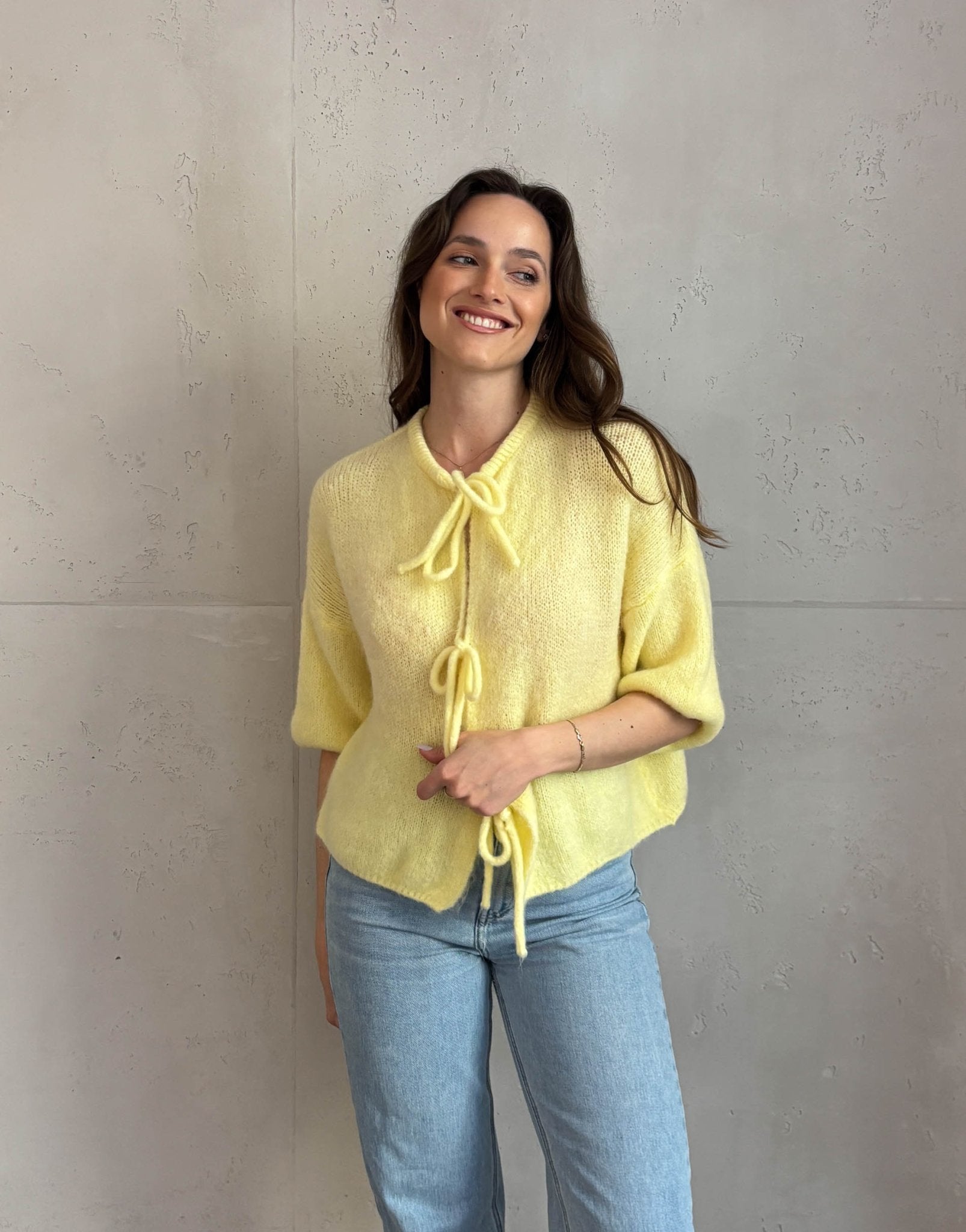 Kid Mohair Pullover mit Schleifen Kurzarm - Switch - Fashion