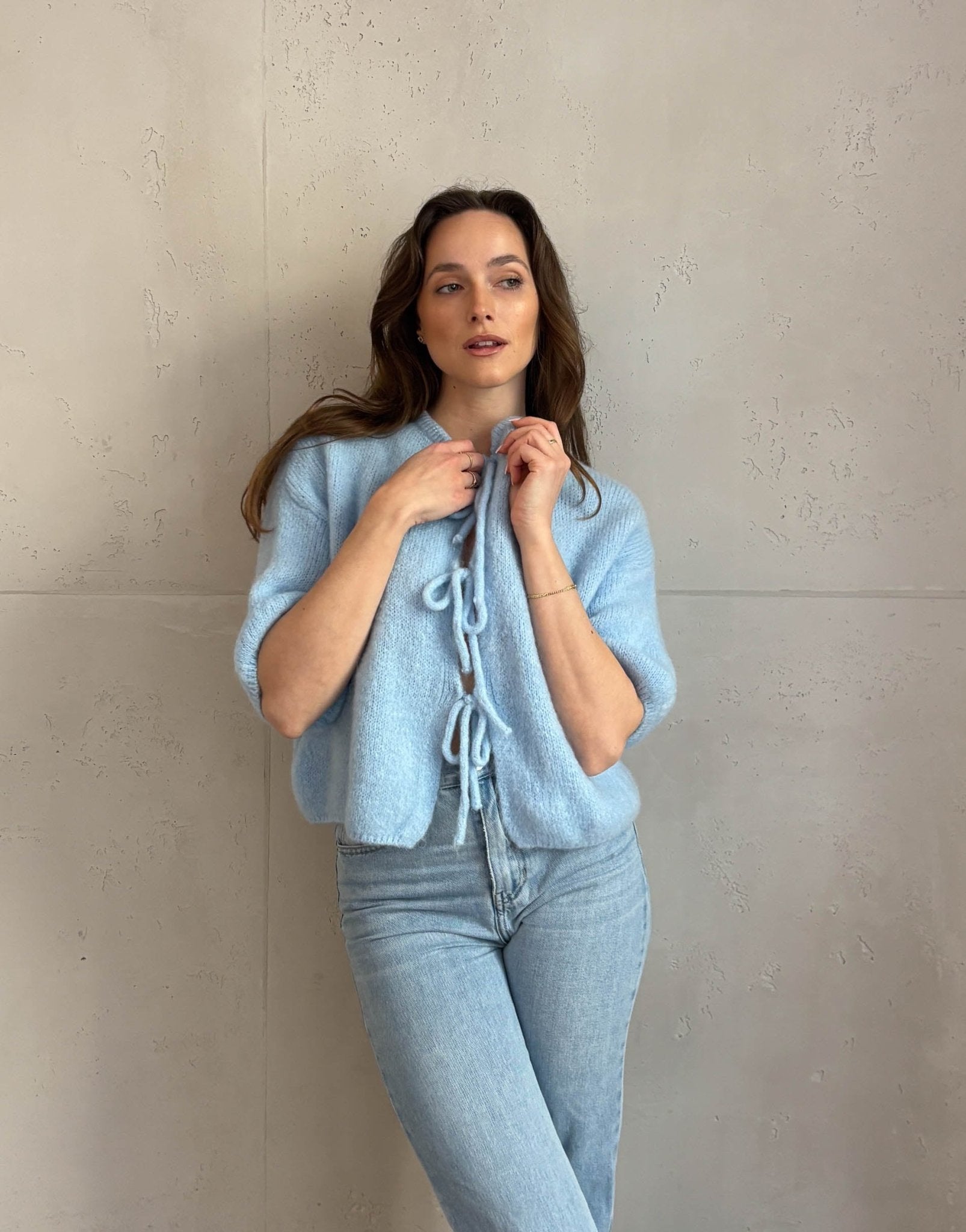 Kid Mohair Pullover mit Schleifen Kurzarm - Switch - Fashion