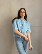 Kid Mohair Pullover mit Schleifen Kurzarm - Switch - Fashion