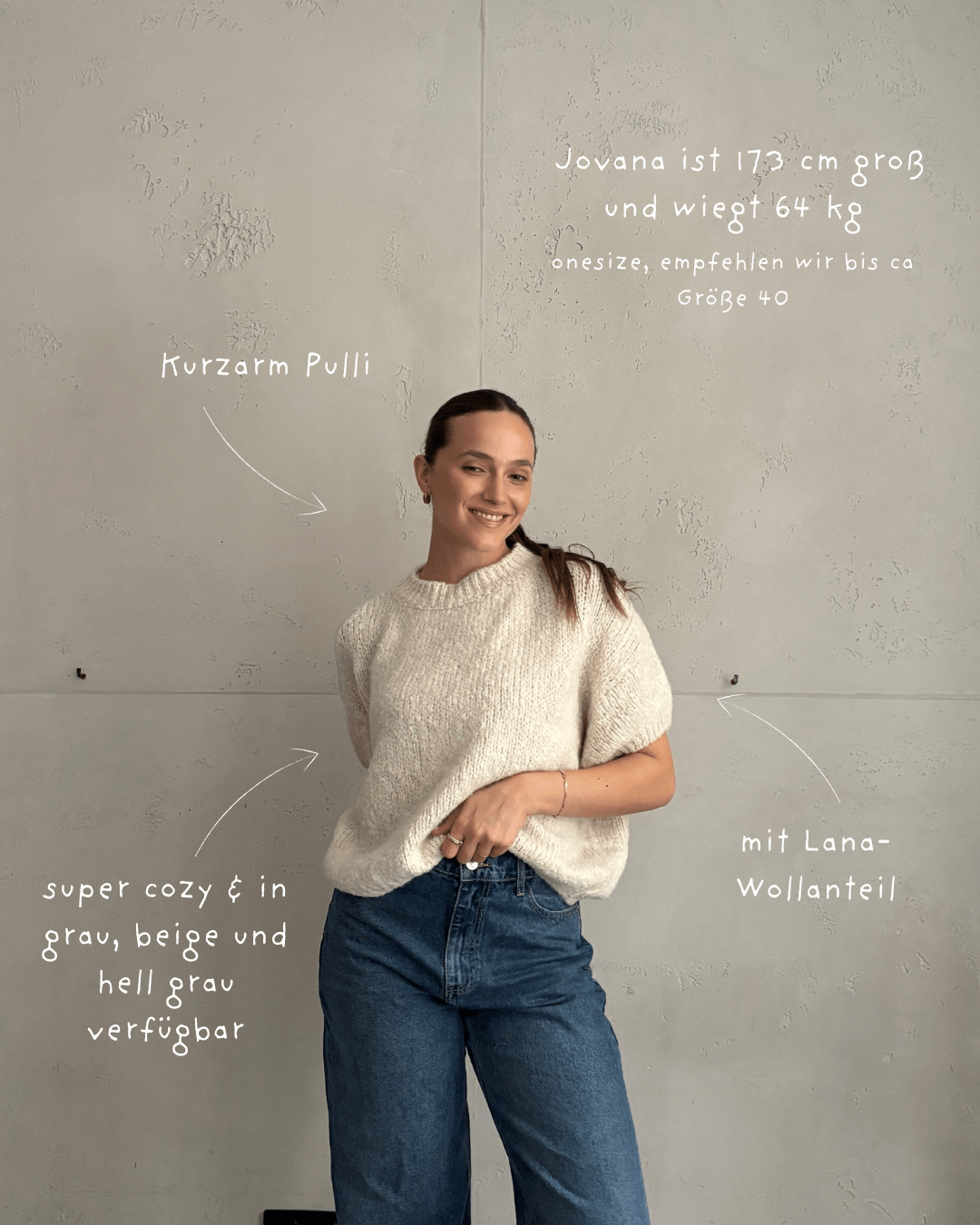 Kurzarm-Pullover aus Grobstrick