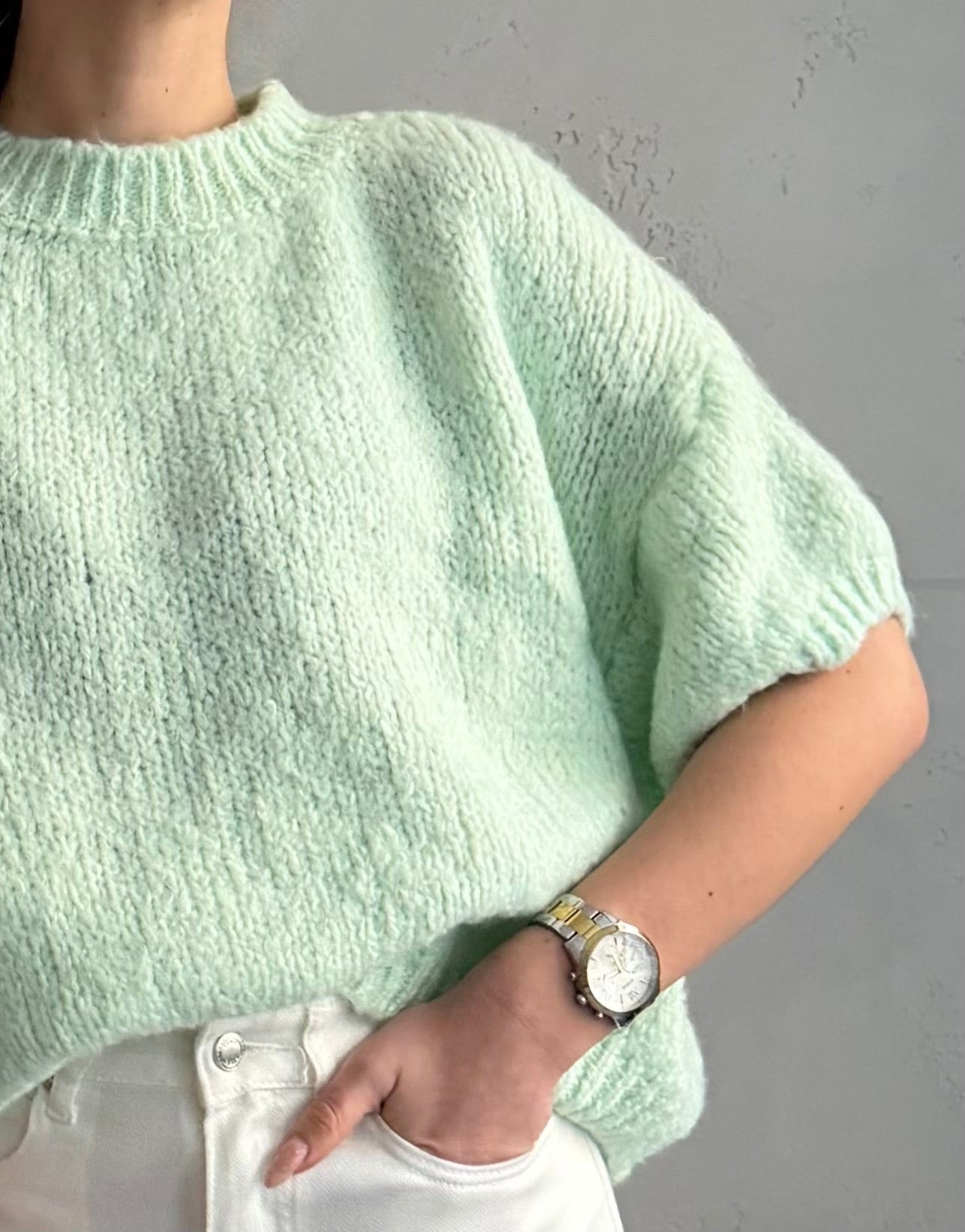 Kurzarm - Pullover aus Grobstrick - Switch - Fashion