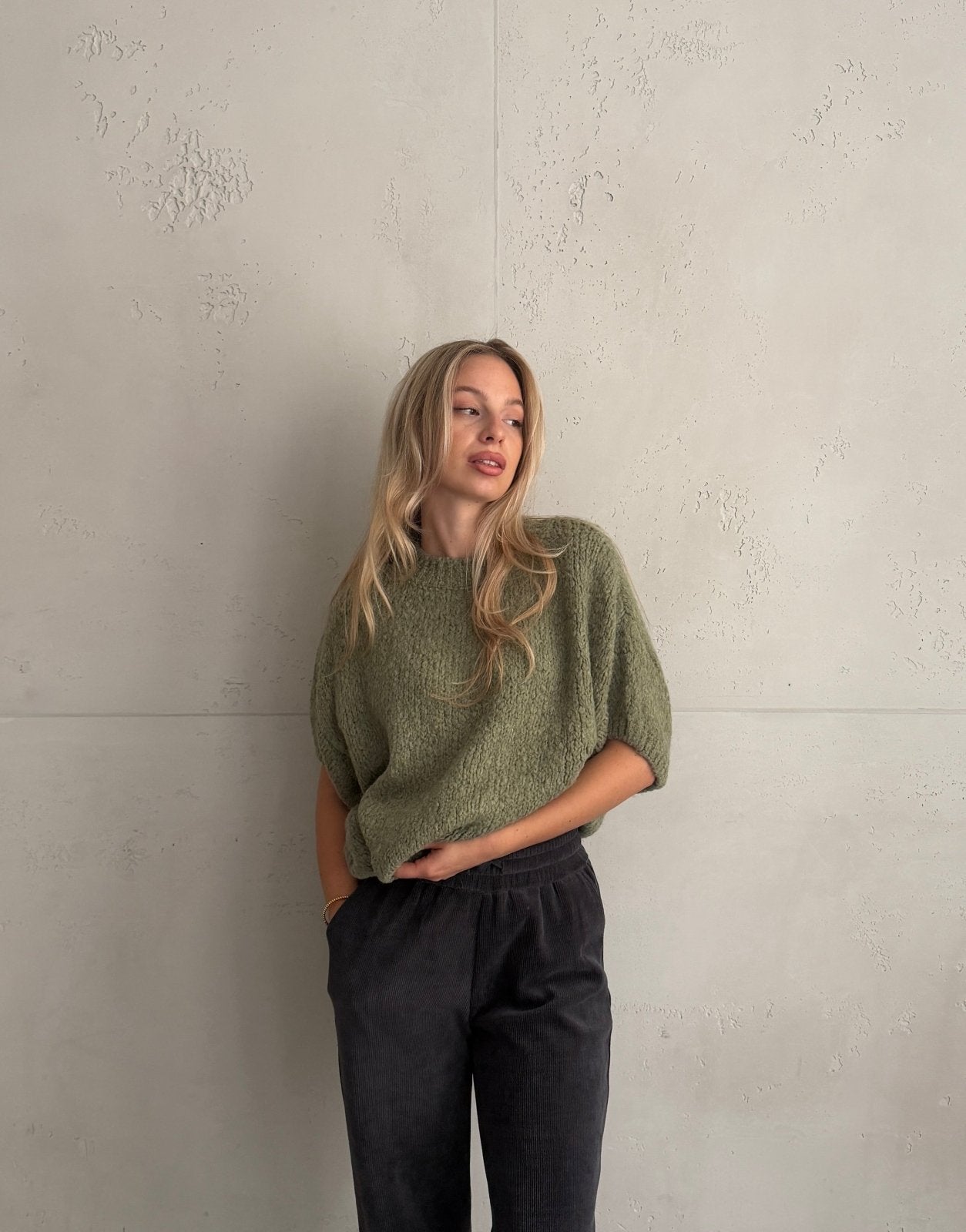 Kurzarm-Pullover aus Grobstrick - Switch-Fashion