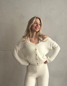 Kurze Mohair Strickjacke mit V - Ausschhnitt - Switch - Fashion