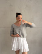 Kurze Mohair Strickjacke mit V - Ausschhnitt - Switch - Fashion