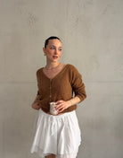 Kurze Mohair Strickjacke mit V - Ausschhnitt - Switch - Fashion