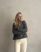 Kurze Mohair Strickjacke mit V - Ausschhnitt - Switch - Fashion