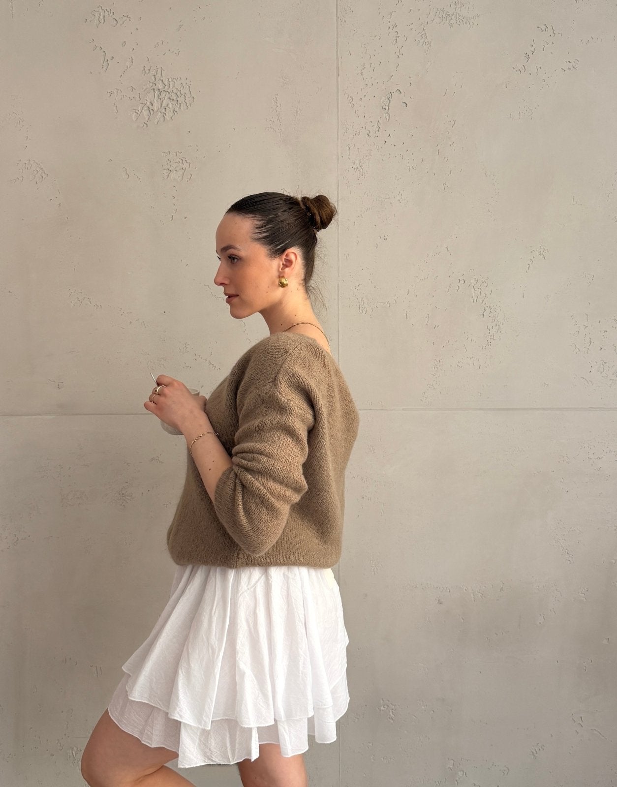 Kurze Mohair Strickjacke mit V - Ausschhnitt - Switch - Fashion