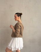 Kurze Mohair Strickjacke mit V - Ausschhnitt - Switch - Fashion