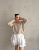 Kurze Mohair Strickjacke mit V - Ausschhnitt - Switch - Fashion