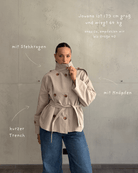 Kurzer Trenchcoat mit Stehkragen - Switch-Fashion