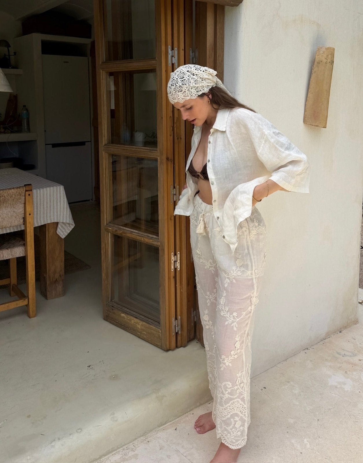 Lace Detail Pants – Bootcut, Spitze über das gesamte Bein - Switch-Fashion