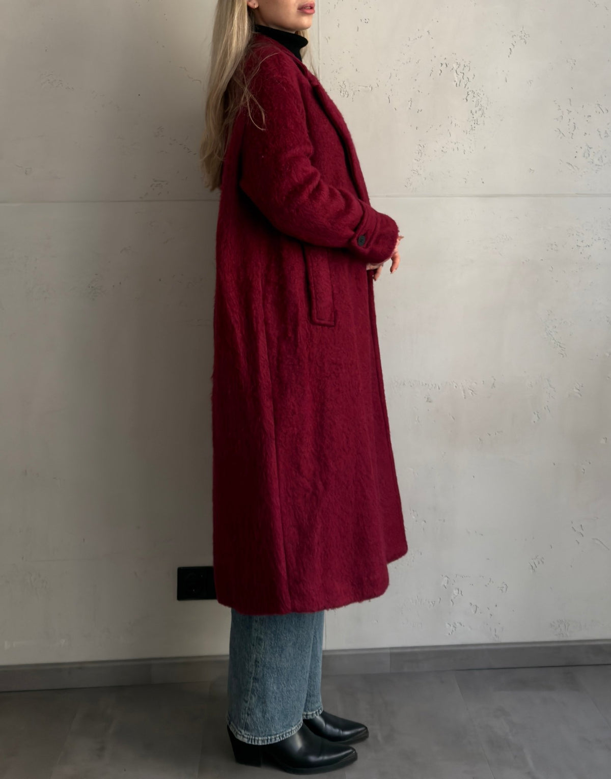 Langer Oversized Wintermantel in Wolloptik - Switch - Fashion