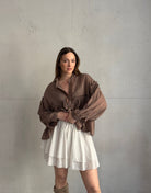 Leichte Baumwoll - Bluse mit Boho - Details - Switch - Fashion