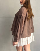 Leichte Baumwoll - Bluse mit Boho - Details - Switch - Fashion