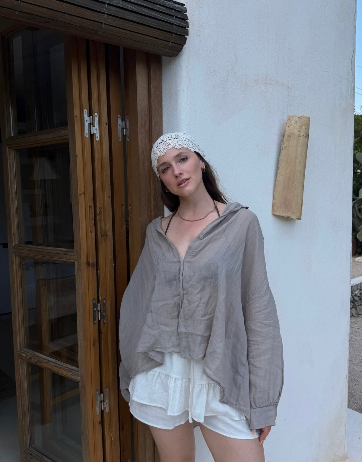 Leinen Bluse – Transparent, durchgeknöpft, leicht oversized - Switch-Fashion