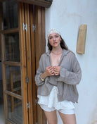 Leinen Bluse – Transparent, durchgeknöpft, leicht oversized - Switch-Fashion