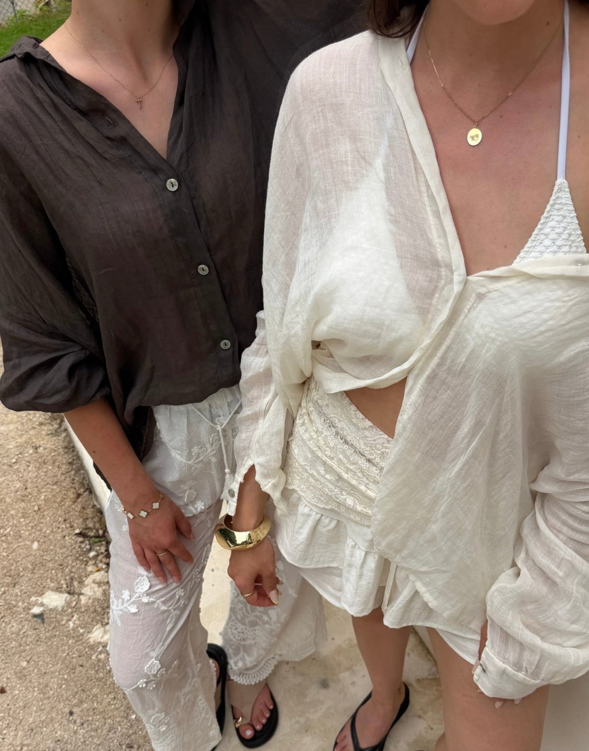 Leinen Bluse – Transparent, durchgeknöpft, leicht oversized - Switch-Fashion