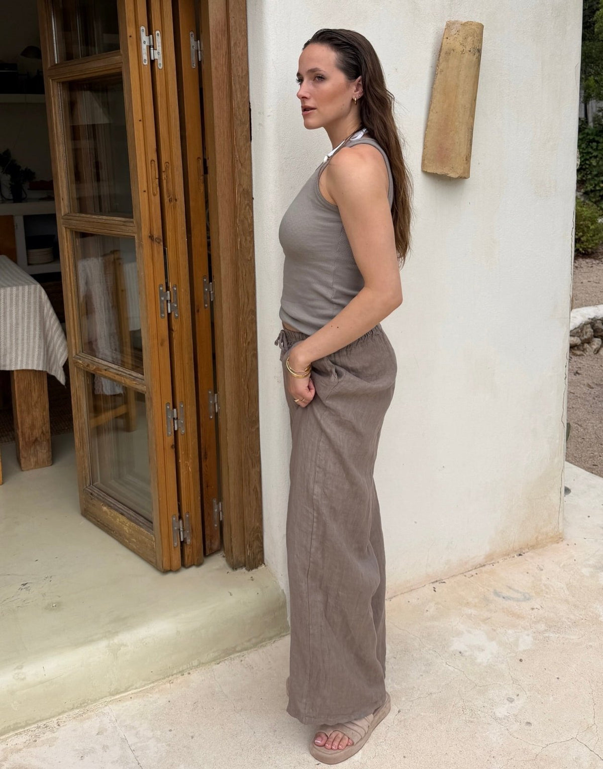 Leinen Pants – Loose Fit, Gummibund, 100% Leinen - Switch-Fashion