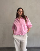 Leinenbluse mit Kurzarm & Brusttasche - Switch - Fashion