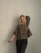 Leo Musselin - Bluse zum Binden – 3/4 - Arm, Rundhals - Switch - Fashion