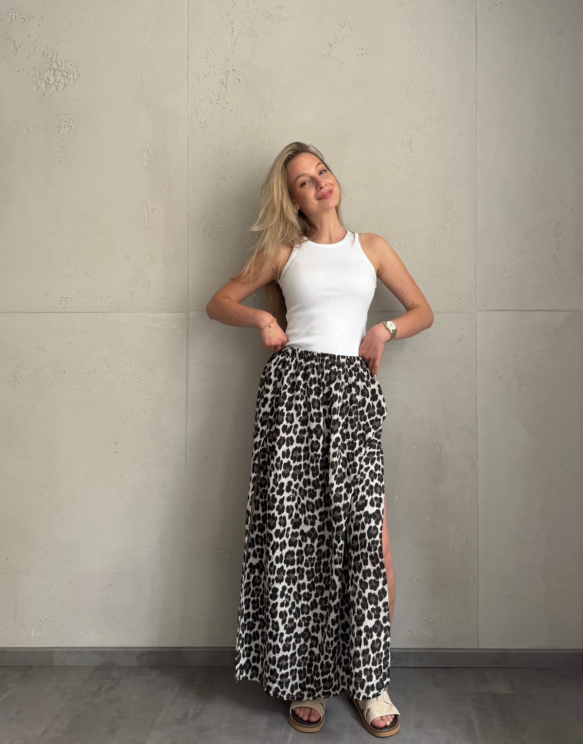 Leo Musselin Maxirock mit Cut - Out – 100% Baumwolle, nicht transparent - Switch - Fashion