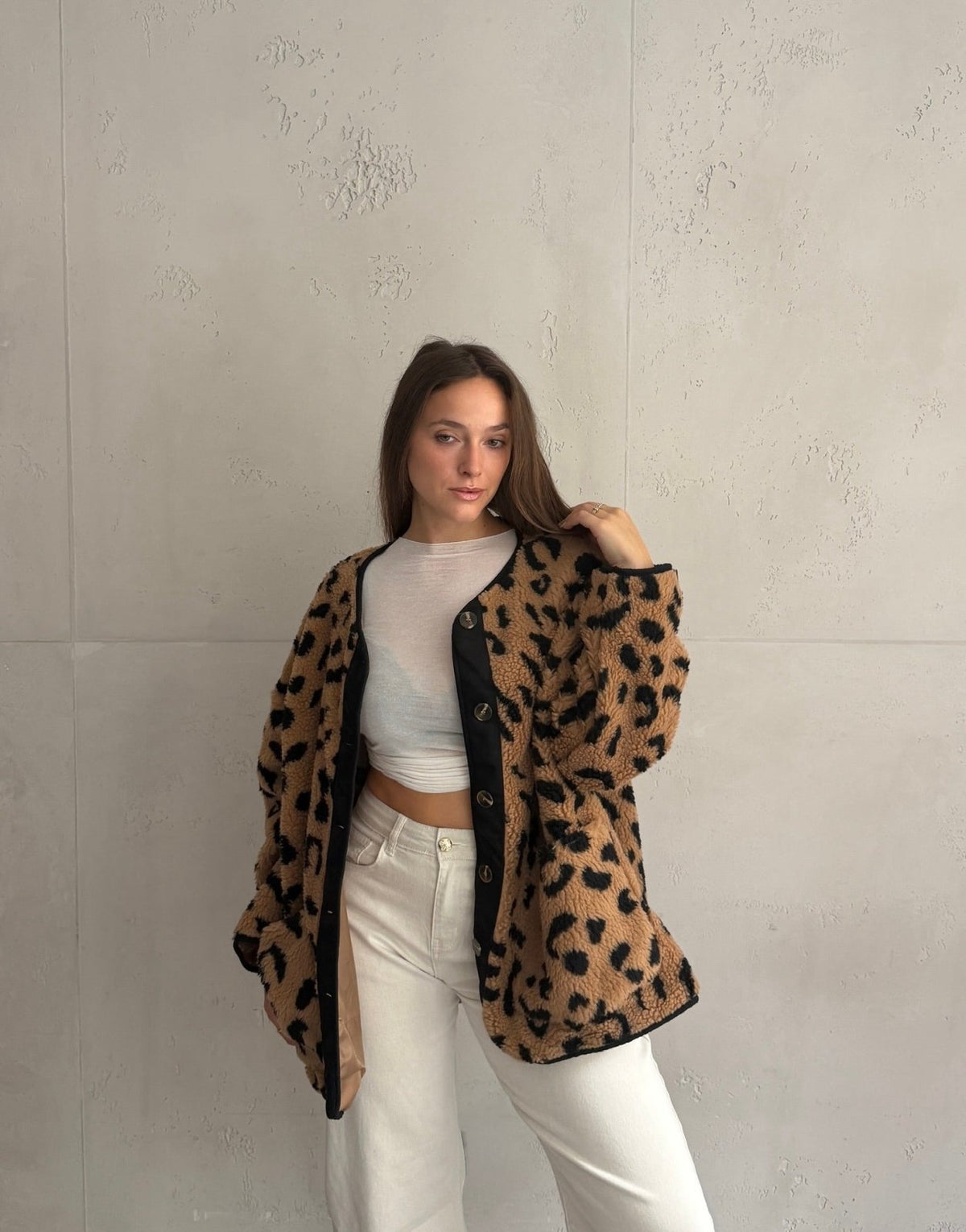 Leo Teddy Jacke mit Knöpfen - Switch-Fashion