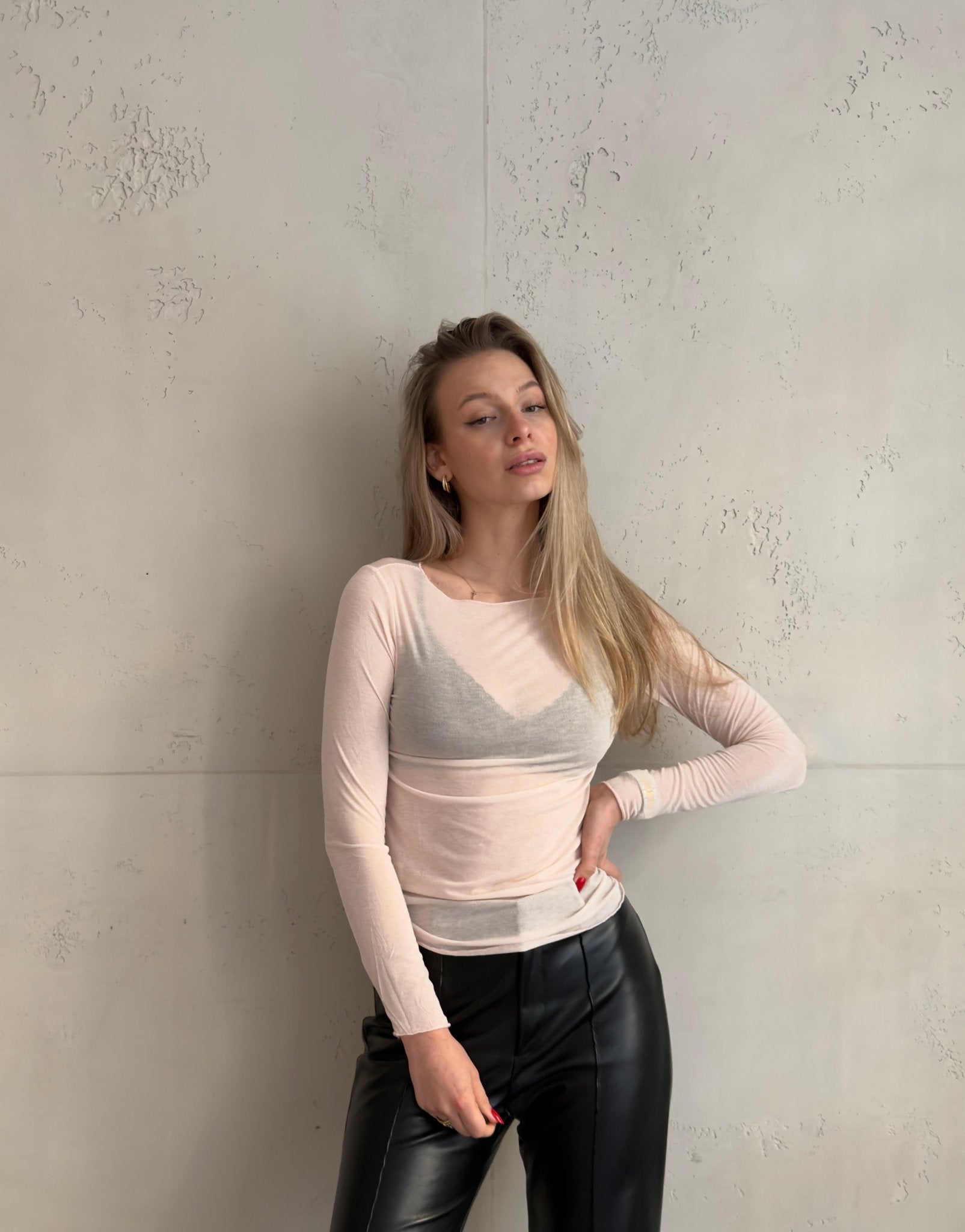 Luxury Basic: Longsleeve mit Cashmere - Blend - Switch - Fashion