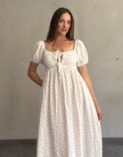 Maxi Musselin Kleid mit Flower - Print - Switch - Fashion