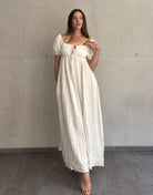 Maxi Musselin Kleid mit Flower - Print - Switch - Fashion