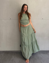 Maxi Rock aus Baumwolle – Sommerliebling mit Stufendesign