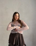 Mesh - Langarmshirt mit Polka Dots - Switch - Fashion
