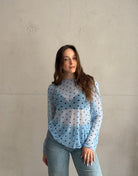 Mesh - Langarmshirt mit Polka Dots - Switch - Fashion