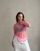Mesh - Langarmshirt mit Polka Dots - Switch - Fashion