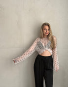 Mesh - Langarmshirt mit Polka Dots - Switch - Fashion