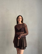 Mesh - Langarmshirt mit Polka Dots - Switch - Fashion