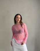 Mesh - Langarmshirt mit Polka Dots - Switch - Fashion