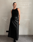 Midi Lederrock in Schwarz - Switch - Fashion