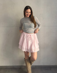 Mini-Baumwollrock mit Layer-Detail – 100% Baumwolle