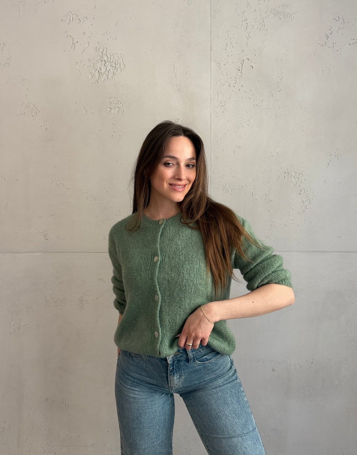 Mohair Strickjacke mit Rundhals - Switch - Fashion