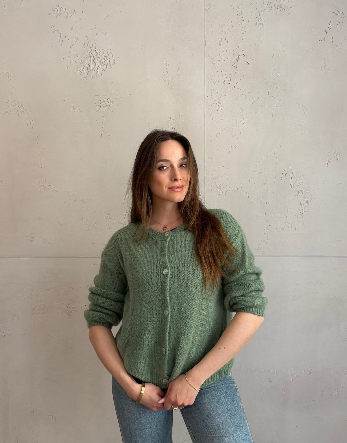 Mohair Strickjacke mit Rundhals - Switch - Fashion