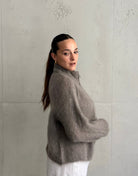 Mohair Zip-Strickjacke 80% mit Stehkragen - Switch-Fashion