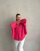 Musselin - Bluse mit Längs - Streifen - Switch - Fashion