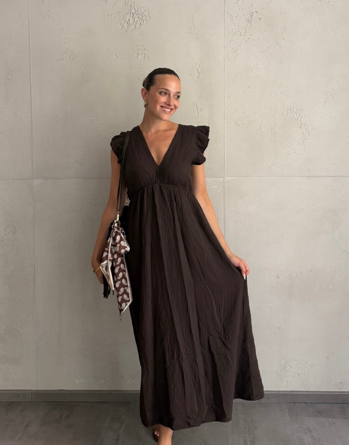Musselin Maxikleid mit Rückenausschnitt uni – Fließend, leicht, sommerlich - Switch-Fashion