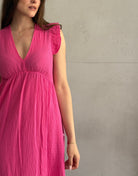 Musselin Maxikleid mit Rückenausschnitt uni – Fließend, leicht, sommerlich - Switch - Fashion