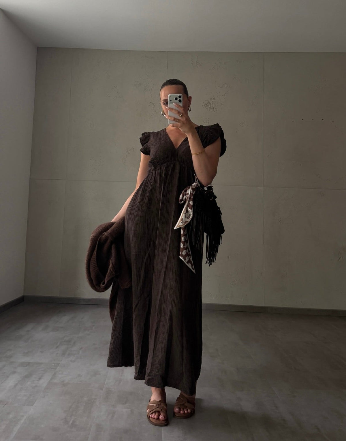 Musselin Maxikleid mit Rückenausschnitt uni – Fließend, leicht, sommerlich - Switch-Fashion