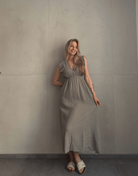 Musselin Maxikleid mit Rückenausschnitt uni – Fließend, leicht, sommerlich - Switch - Fashion