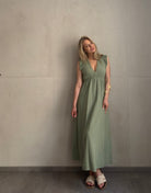 Musselin Maxikleid mit Rückenausschnitt uni – Fließend, leicht, sommerlich - Switch - Fashion