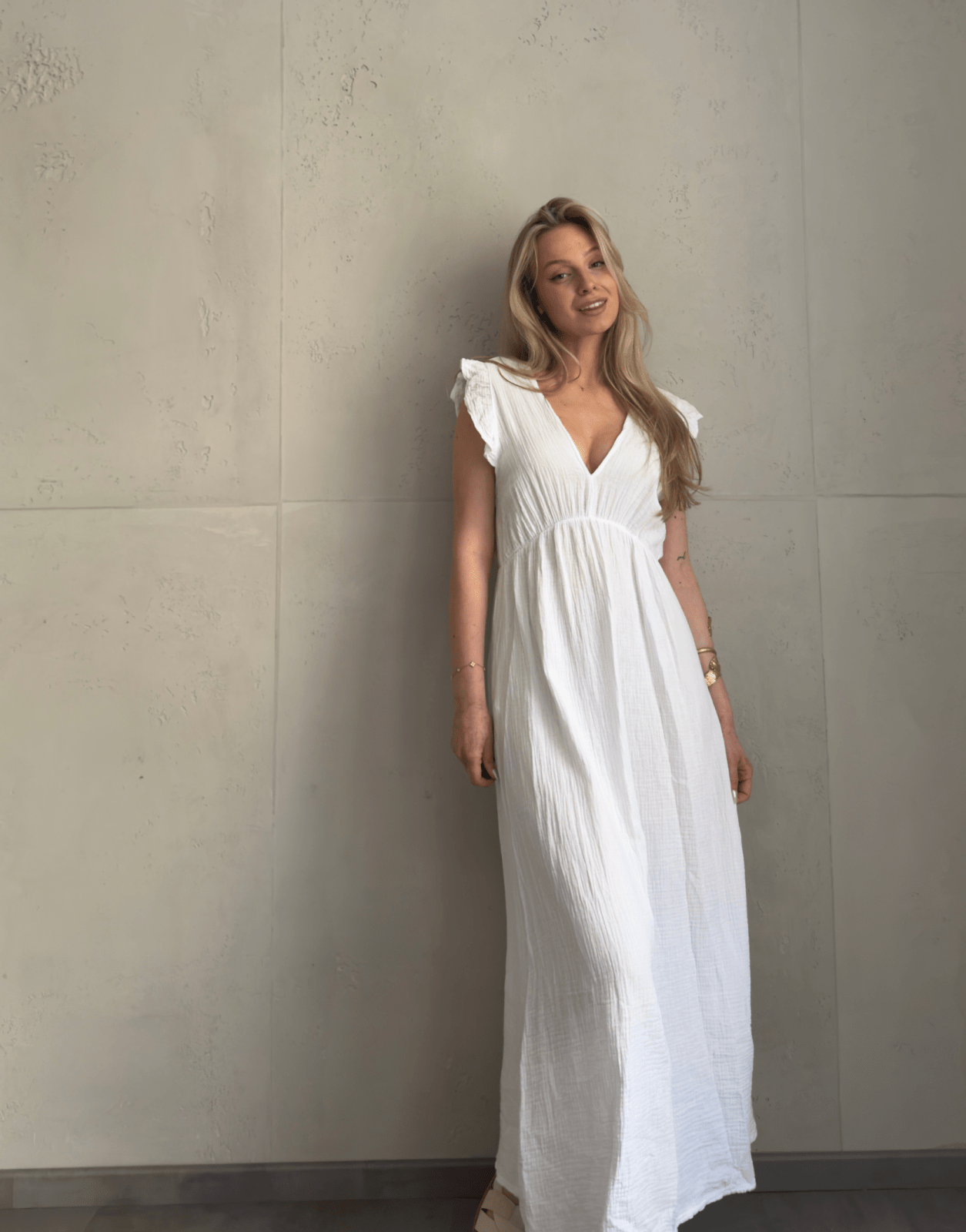 Musselin Maxikleid mit Rückenausschnitt uni – Fließend, leicht, sommerlich - Switch - Fashion