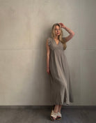 Musselin Maxikleid mit Rückenausschnitt uni – Fließend, leicht, sommerlich - Switch - Fashion